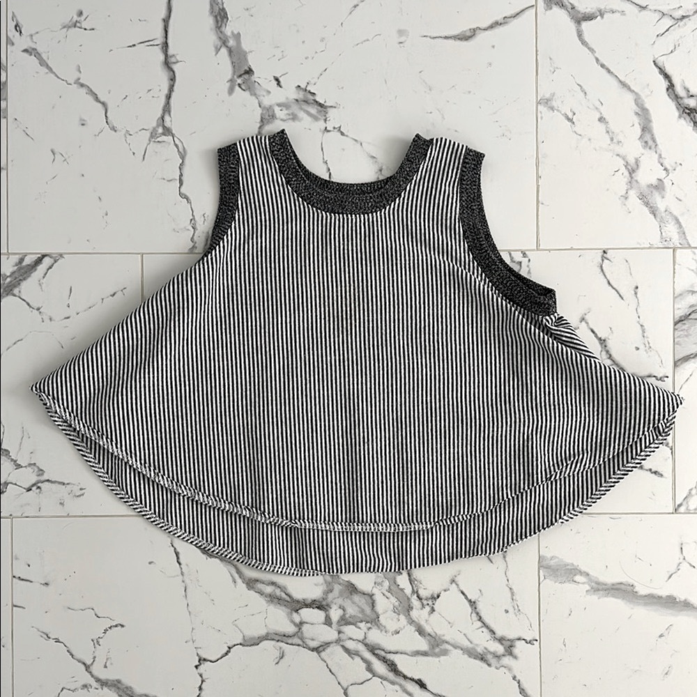 Grey and White Crop Tank
